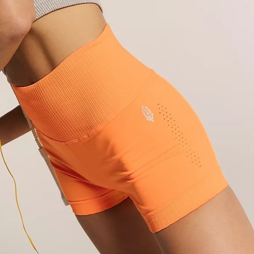 Free People FP Movement Good Karma Running Shorts Electric Orange XS/S